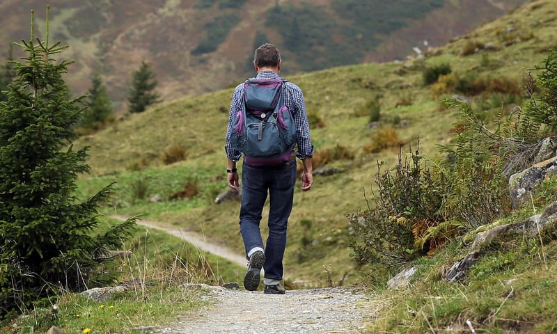 Hiking in nature